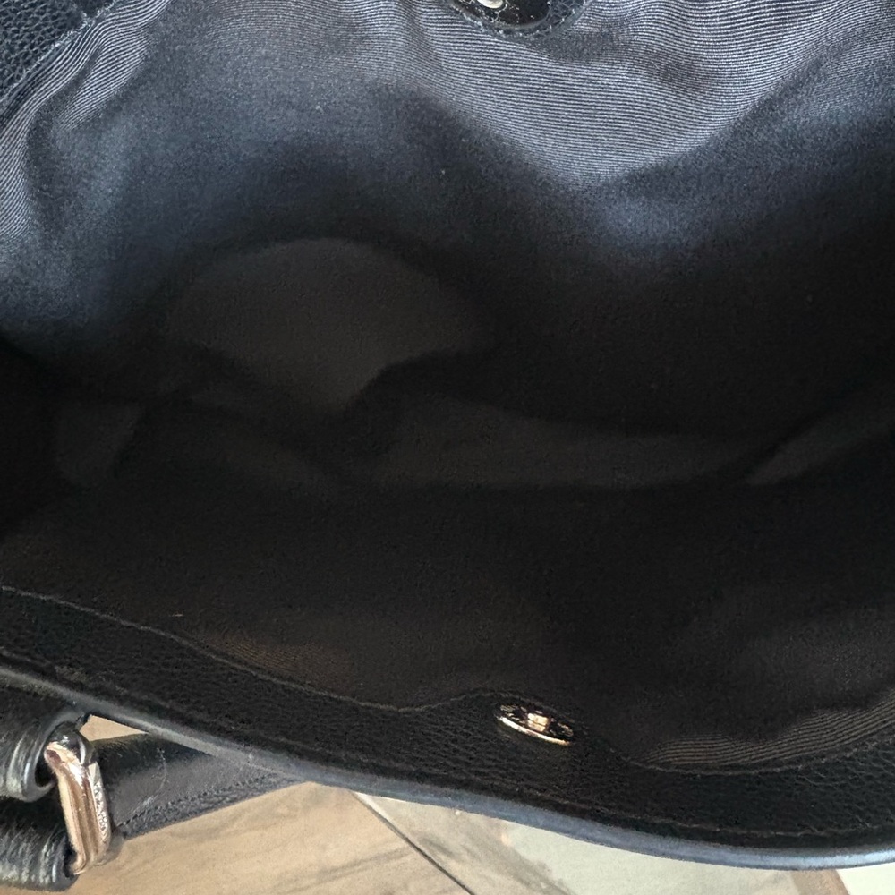 Coach Black Leather Tote with Silver Hardware - Picture 10 of 11